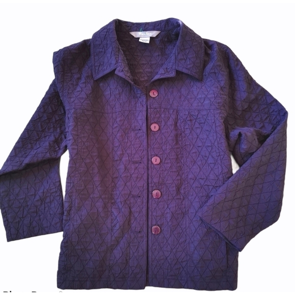 Lightweight PURPLE blazer jacket sz petite M - Picture 3 of 9